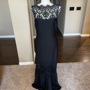 Black long, lace gown